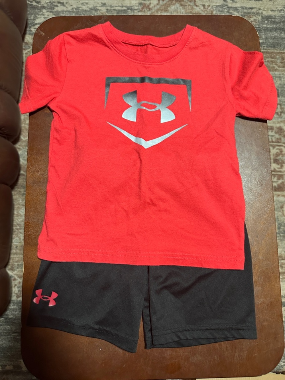 Under Armour Red and Black Boys' Active Tee & Shorts Set
